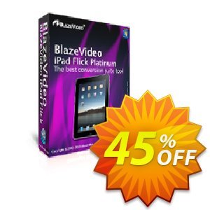 BlazeVideo iPad Flick Platinum Coupon, discount Save 45% Off. Promotion: impressive sales code of BlazeVideo iPad Flick Platinum 2023