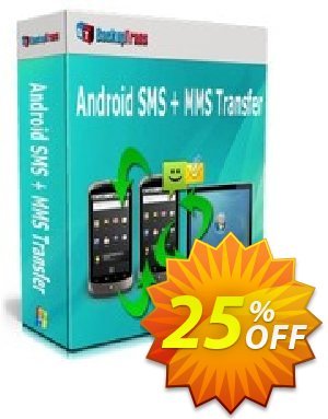 Backuptrans Android SMS + MMS Transfer (Family Edition) Coupon, discount Holiday Deals. Promotion: dreaded sales code of Backuptrans Android SMS + MMS Transfer (Family Edition) 2024