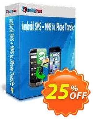 Backuptrans Android SMS + MMS to iPhone Transfer (Business Edition) Coupon, discount Holiday Deals. Promotion: hottest promo code of Backuptrans Android SMS + MMS to iPhone Transfer (Business Edition) 2022