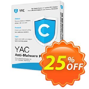 YAC Anti-Malware Premium 6 優惠券，折扣碼 25% OFF，促銷代碼: formidable discount code of YAC Anti-Malware Premium 6 2022