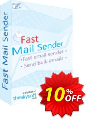 TheSkySoft Fast Mail Sender Coupon, discount 10%Discount. Promotion: special sales code of Fast Mail Sender 2023