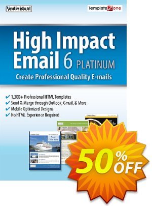 High Impact Email 6 Platinum Coupon, discount 30% OFF High Impact Email 6 Platinum, verified. Promotion: Amazing promo code of High Impact Email 6 Platinum, tested & approved