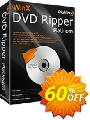 WinX DVD Ripper Platinum Lifetime offering sales WINXBDJ19SP. Promotion: 50% off for WinXDVD, DRP, DELUXE, DCP, DRM, MC