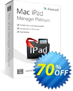Aiseesoft Mac iPad Manager Platinum Coupon, discount 40% Aiseesoft. Promotion: 