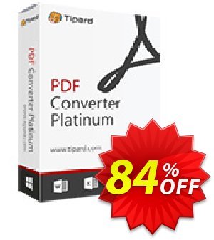Tipard PDF Converter Platinum Lifetime Coupon, discount 84% OFF Tipard PDF Converter Platinum Lifetime, verified. Promotion: Formidable discount code of Tipard PDF Converter Platinum Lifetime, tested & approved