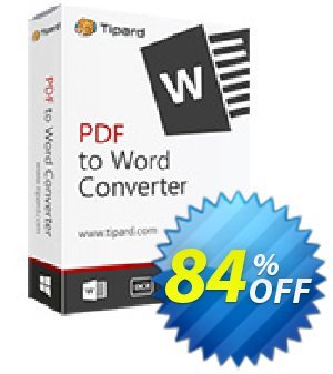 Tipard PDF to Word Converter Lifetime 프로모션 코드 84% OFF Tipard PDF to Word Converter Lifetime, verified 프로모션: Formidable discount code of Tipard PDF to Word Converter Lifetime, tested & approved