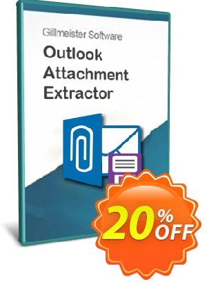 Outlook Attachment Extractor 3 - 20-User License - Upgrade kode diskon Coupon code Outlook Attachment Extractor 3 - 20-User License - Upgrade Promosi: Outlook Attachment Extractor 3 - 20-User License - Upgrade offer from Gillmeister Software