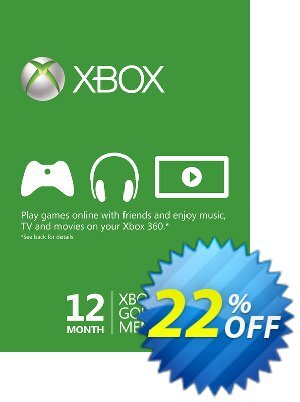 12 Month Xbox Live Gold Membership - (EU) Coupon, discount 12 Month Xbox Live Gold Membership - (EU) Deal. Promotion: 12 Month Xbox Live Gold Membership - (EU) Exclusive offer 