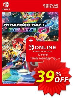 Mario Kart 8 Deluxe + 12 Month Family Membership Switch (EU)割引コード・Mario Kart 8 Deluxe + 12 Month Family Membership Switch (EU) Deal キャンペーン:Mario Kart 8 Deluxe + 12 Month Family Membership Switch (EU) Exclusive Easter Sale offer 