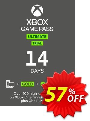 14 Day Xbox Game Pass Ultimate Trial Xbox One / PC (Non - Stackable) offer 14 Day Xbox Game Pass Ultimate Trial Xbox One / PC (Non - Stackable) Deal CDkeys. Promotion: 14 Day Xbox Game Pass Ultimate Trial Xbox One / PC (Non - Stackable) Exclusive Sale offer