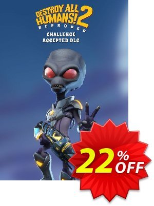 Destroy All Humans! 2 - Reprobed: Challenge Accepted PC - DLC offering sales Destroy All Humans! 2 - Reprobed: Challenge Accepted PC - DLC Deal CDkeys. Promotion: Destroy All Humans! 2 - Reprobed: Challenge Accepted PC - DLC Exclusive Sale offer