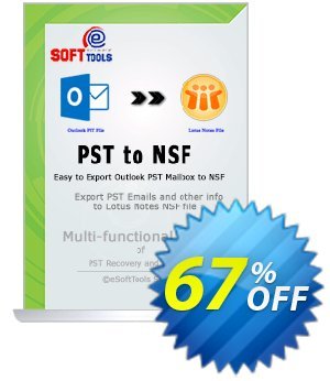 eSoftTools PST to NSF Converter 優惠券，折扣碼 Coupon code eSoftTools PST to NSF Converter - Personal License，促銷代碼: eSoftTools PST to NSF Converter - Personal License offer from eSoftTools Software