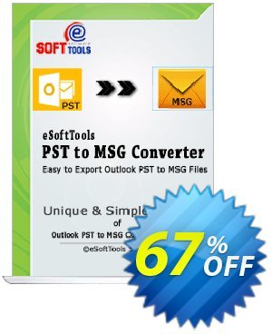 eSoftTools PST to MSG Converter Coupon, discount Coupon code eSoftTools PST to MSG Converter - Personal License. Promotion: eSoftTools PST to MSG Converter - Personal License offer from eSoftTools Software