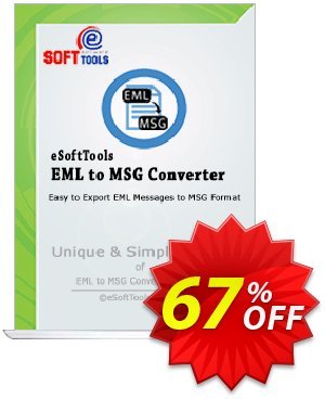 eSoftTools EML to MSG Converter Coupon, discount Coupon code eSoftTools EML to MSG Converter - Personal License. Promotion: eSoftTools EML to MSG Converter - Personal License offer from eSoftTools Software