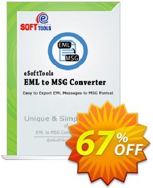 eSoftTools EML to MSG Converter - Enterprise License Coupon, discount Coupon code eSoftTools EML to MSG Converter - Enterprise License. Promotion: eSoftTools EML to MSG Converter - Enterprise License offer from eSoftTools Software