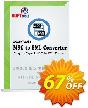 eSoftTools MSG to EML Converter - Technician License Coupon, discount Coupon code eSoftTools MSG to EML Converter - Technician License. Promotion: eSoftTools MSG to EML Converter - Technician License offer from eSoftTools Software