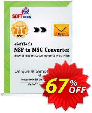 eSoftTools NSF to MSG Converter - Enterprise License Coupon, discount Coupon code eSoftTools NSF to MSG Converter - Enterprise License. Promotion: eSoftTools NSF to MSG Converter - Enterprise License offer from eSoftTools Software