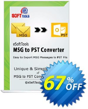 eSoftTools MSG to PST Converter - Corporate License Coupon, discount Coupon code eSoftTools MSG to PST Converter - Corporate License. Promotion: eSoftTools MSG to PST Converter - Corporate License offer from eSoftTools Software