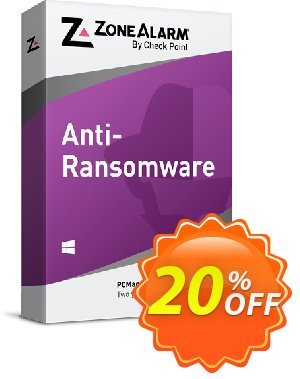 ZoneAlarm Anti-Ransomware (3 PCs License) Coupon, discount 20% OFF ZoneAlarm Anti-Ransomware (3 PCs License), verified. Promotion: Amazing offer code of ZoneAlarm Anti-Ransomware (3 PCs License), tested & approved