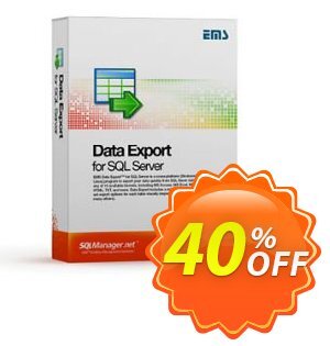 EMS Data Export for SQL Server (Business) + 1 Year Maintenance 프로모션 코드 Coupon code EMS Data Export for SQL Server (Business) + 1 Year Maintenance 프로모션: EMS Data Export for SQL Server (Business) + 1 Year Maintenance Exclusive offer 