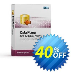 EMS Data Pump for InterBase/Firebird (Business) + 1 Year Maintenance Coupon, discount Coupon code EMS Data Pump for InterBase/Firebird (Business) + 1 Year Maintenance. Promotion: EMS Data Pump for InterBase/Firebird (Business) + 1 Year Maintenance Exclusive offer for iVoicesoft