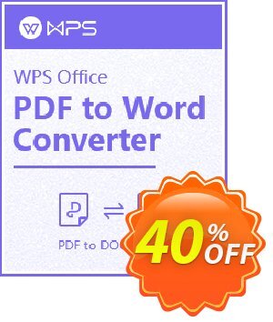 WPS PDF to Word Converter offering sales Avangate Winter Contest. Promotion: WPS PDF to Word OFF