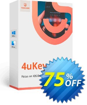 Tenorshare 4uKey for Mac (1 year license) offering sales 75% OFF Tenorshare 4uKey for Mac, verified. Promotion: Stunning promo code of Tenorshare 4uKey for Mac, tested & approved