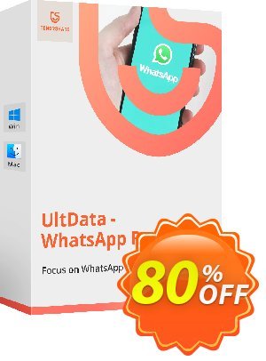 Tenorshare UltData WhatsApp Recovery Lifetime Coupon, discount 80% OFF Tenorshare UltData WhatsApp Recovery Lifetime, verified. Promotion: Stunning promo code of Tenorshare UltData WhatsApp Recovery Lifetime, tested & approved