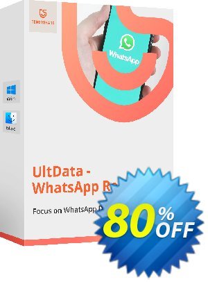 Tenorshare UltData WhatsApp Recovery for MAC kode diskon 80% OFF Tenorshare UltData WhatsApp Recovery for MAC, verified Promosi: Stunning promo code of Tenorshare UltData WhatsApp Recovery for MAC, tested & approved