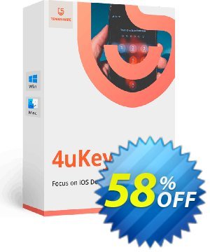 Tenorshare 4uKey for Mac (Unlimited License) Coupon, discount 58% OFF Tenorshare 4uKey for Mac (Unlimited License), verified. Promotion: Stunning promo code of Tenorshare 4uKey for Mac (Unlimited License), tested & approved