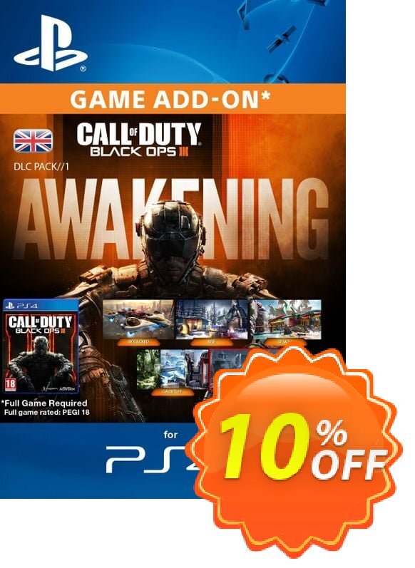 [10 OFF] Call of Duty (COD) Black Ops III 3 Awakening DLC PS4 Coupon