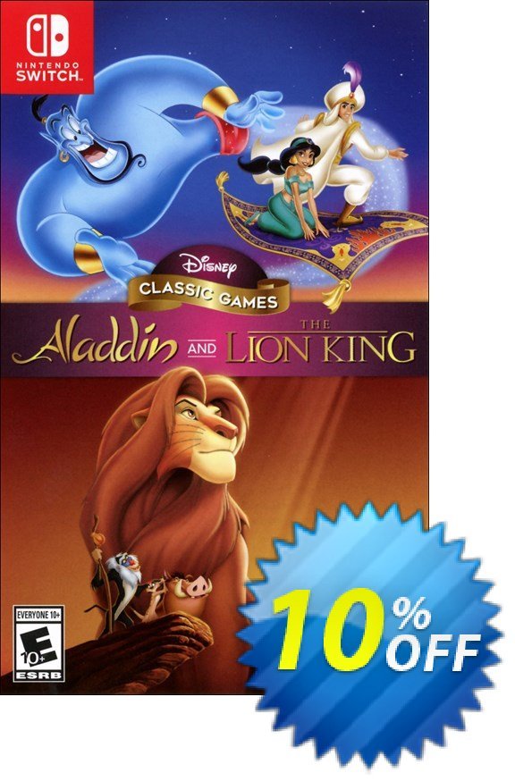  10 OFF Nintendo Switch Disney Classic Games Aladdin And The Lion 