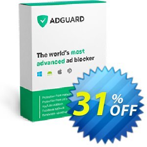 AdGuard Ad Blocker Personal (3 devices) 1 year Coupon, discount Black Friday. Promotion: Impressive discounts code of AdGuard Ad Blocker Personal (3 devices) 1 year 2024