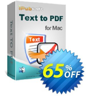 iPubsoft Text to PDF Converter for Mac Coupon, discount 65% disocunt. Promotion: 