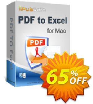 iPubsoft PDF to Excel Converter for Mac Coupon, discount 65% disocunt. Promotion: 