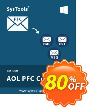 SysTools AOL PFC Converter 優惠券，折扣碼 80% OFF SysTools AOL PFC Converter, verified，促銷代碼: Awful sales code of SysTools AOL PFC Converter, tested & approved