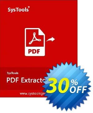 SysTools PDF Extractor Coupon, discount SysTools Spring Offer. Promotion: Stirring discounts code of SysTools PDF Extractor 2023