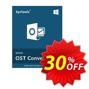 SysTools Outlook OST to PDF Converter (Enterprise License) 優惠券，折扣碼 30% OFF SysTools Outlook OST to PDF Converter (Enterprise License), verified，促銷代碼: Awful sales code of SysTools Outlook OST to PDF Converter (Enterprise License), tested & approved