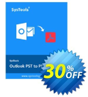 SysTools Outlook PST to PDF Converter 優惠券，折扣碼 30% OFF SysTools Outlook PST to PDF Converter, verified，促銷代碼: Awful sales code of SysTools Outlook PST to PDF Converter, tested & approved