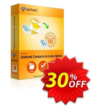 SysTools Outlook Contacts to Lotus Notes discount coupon SysTools Summer Sale - 