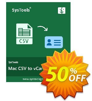 SysTools Excel CSV to vCard for MAC (Business License) Coupon, discount SysTools coupon 36906. Promotion: 