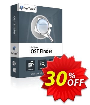 SysTools Outlook OST Finder (Enterprise License) 優惠券，折扣碼 SysTools coupon 36906，促銷代碼: 