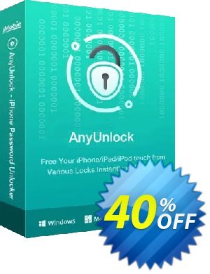 AnyUnlock - Unlock Screen Passcode (3-Month Plan) Coupon, discount 40% OFF AnyUnlock - Unlock Screen Passcode (3-Month Plan), verified. Promotion: Super discount code of AnyUnlock - Unlock Screen Passcode (3-Month Plan), tested & approved