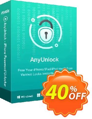 AnyUnlock - Bypass Activation Lock (3-Month Plan) 優惠券，折扣碼 40% OFF AnyUnlock - Bypass Activation Lock (3-Month Plan), verified，促銷代碼: Super discount code of AnyUnlock - Bypass Activation Lock (3-Month Plan), tested & approved