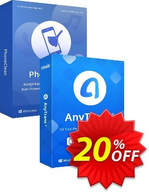 PhoneClean + AnyTrans Personal Bundle Coupon, discount PhoneClean + AnyTrans Personal Bundle for Windows Wondrous sales code 2024. Promotion: Wondrous sales code of PhoneClean + AnyTrans Personal Bundle for Windows 2024