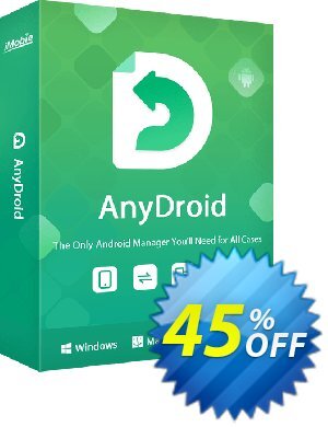 iMobie AnyDroid for MAC Family Plan (Lifetime license) Coupon discount 45% OFF AnyDroid for MAC Family Plan (Lifetime license), verified