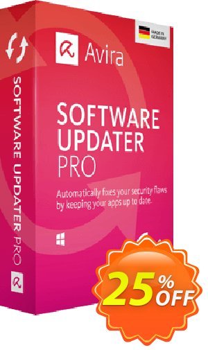 Avira Software Updater Pro Coupon, discount 25% OFF Avira Software Updater Pro, verified. Promotion: Fearsome promotions code of Avira Software Updater Pro, tested & approved