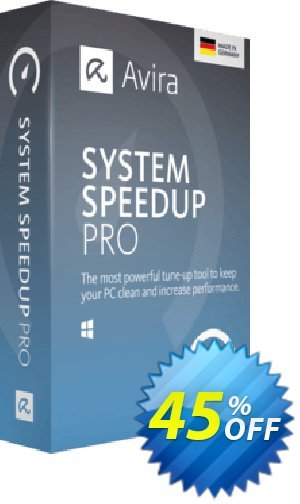 Avira System Speedup Pro Coupon, discount 45% OFF Avira System Speedup Pro, verified. Promotion: Fearsome promotions code of Avira System Speedup Pro, tested & approved