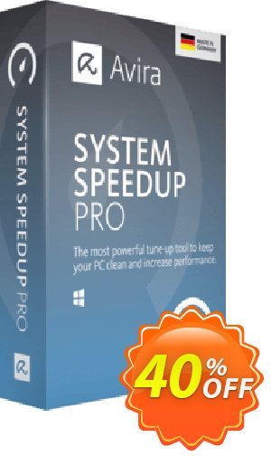 Avira System Speedup Pro (3 year) offering sales 45% OFF Avira System Speedup Pro (3 year), verified. Promotion: Fearsome promotions code of Avira System Speedup Pro (3 year), tested & approved