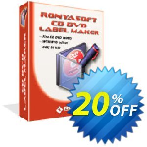 Ronyasoft CD DVD Label Maker Coupon, discount 20% OFF Ronyasoft CD DVD Label Maker, verified. Promotion: Amazing promotions code of Ronyasoft CD DVD Label Maker, tested & approved